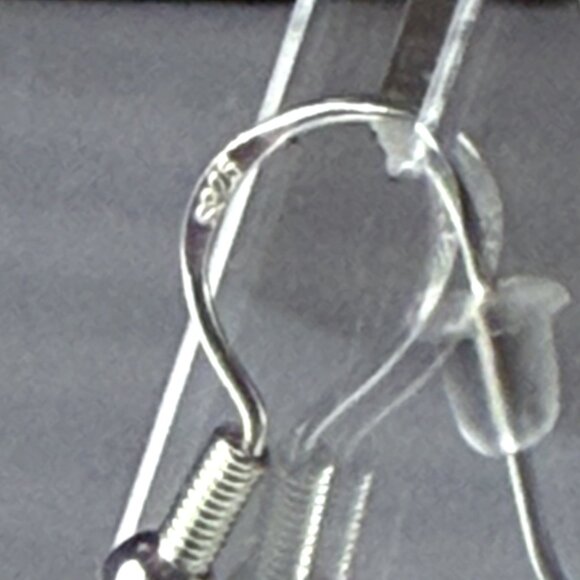 Reimagined Sterling Silver Aventurine Pearl Dangle Earrings - Picture 5 of 6